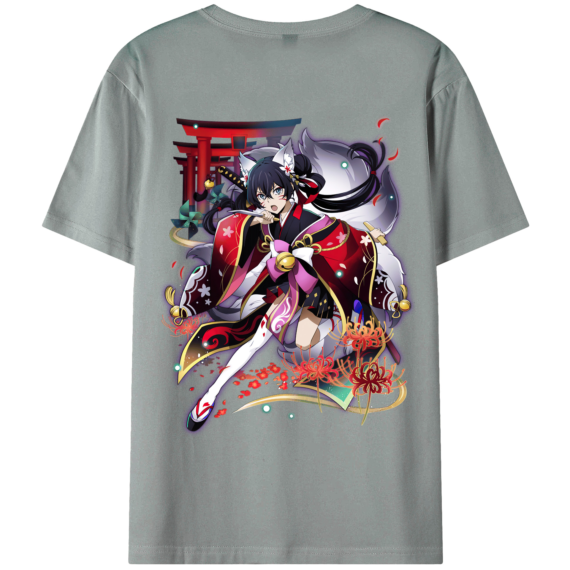（画像用） 文豪ストレイドッグス Bungo Stray Dogs 綿100％ メンズ半袖Tシャツ（バックプリント） 通気性